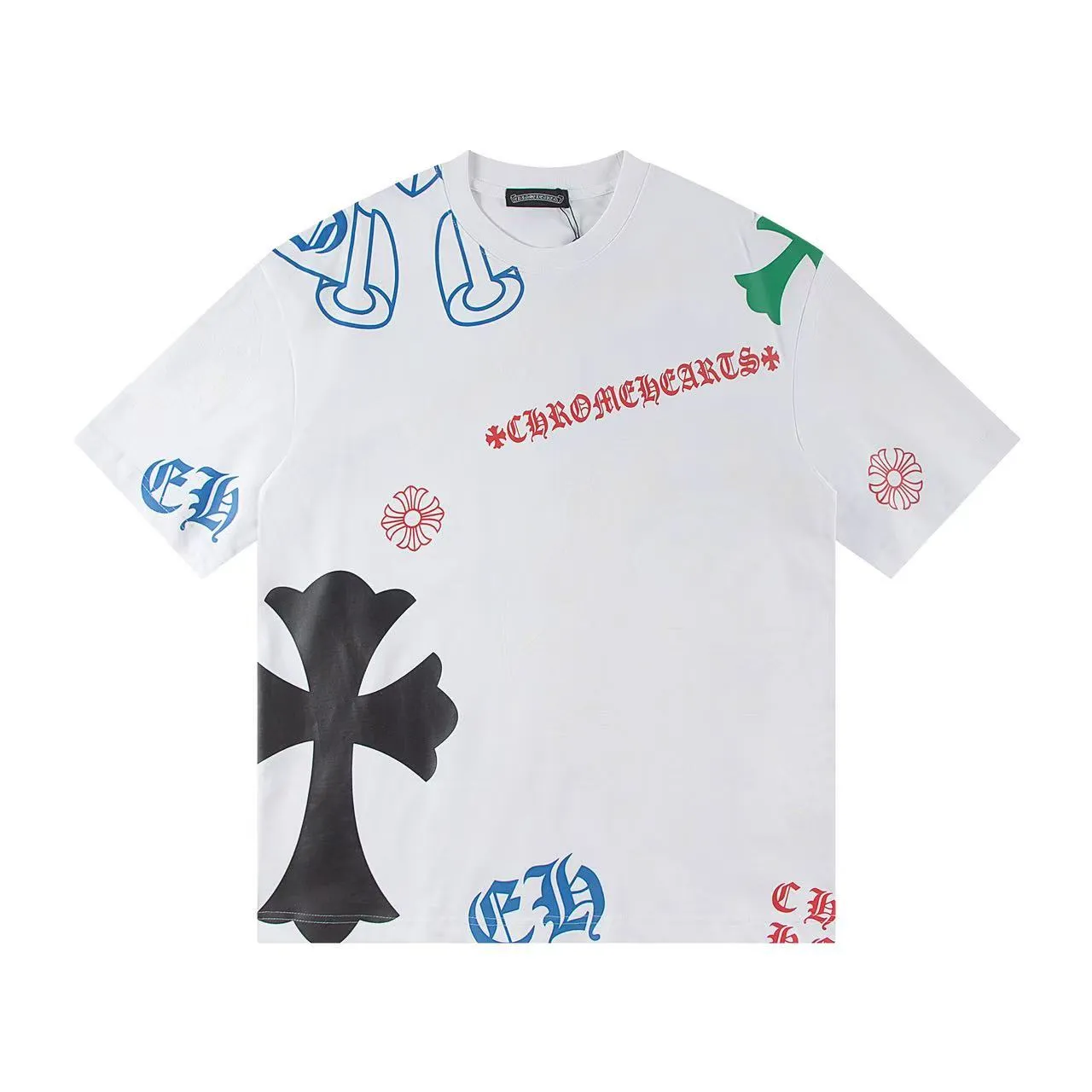 🅿️160 Style: 2025 new Croix Heart short-sleeved T-shirt Material: High version 300g double yarn combed cotton Size: S～XL Color: White Style number: Z007